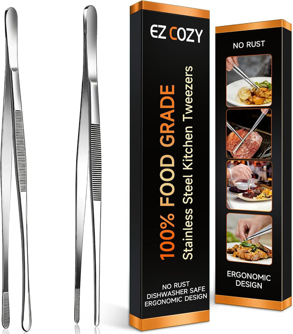 EZ COZY Kitchen Tweezers 2PC + 3 Tier Rolling Cart