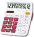 Meichoon Desktop Calculator 12 Digit Large LCD Display, Solar Battery Dual Power, Red, for Office/Home/School KA08