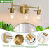 3-Light Indoi Bathroom Light Fixtures, Brass Vanity Light, Black Bathroom Lights Over Mirror with Clear Glass Shade