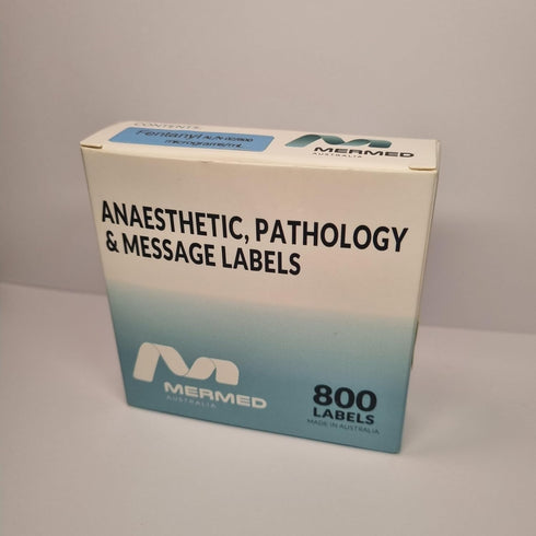 Fentanyl Anesthetic Syringe Labels - Box of 800 Labels with Latex-free Adhesive on a Roll (1” core) by Mermed