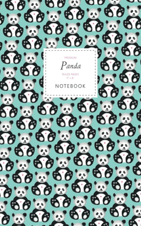 Panda Notebook - Ruled Pages - Premium Sky Blue Edition, Fun Notebook with 96 Lined Pages, 5x8 Inches