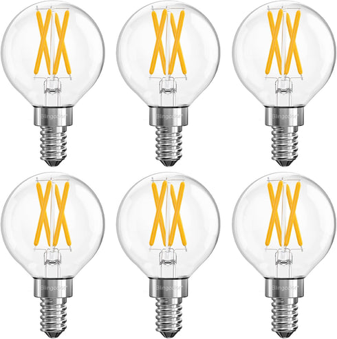 Dimmable E12 LED Bulbs 60 Watt Equivalent, 6 PACK G16.5 Small Globe
