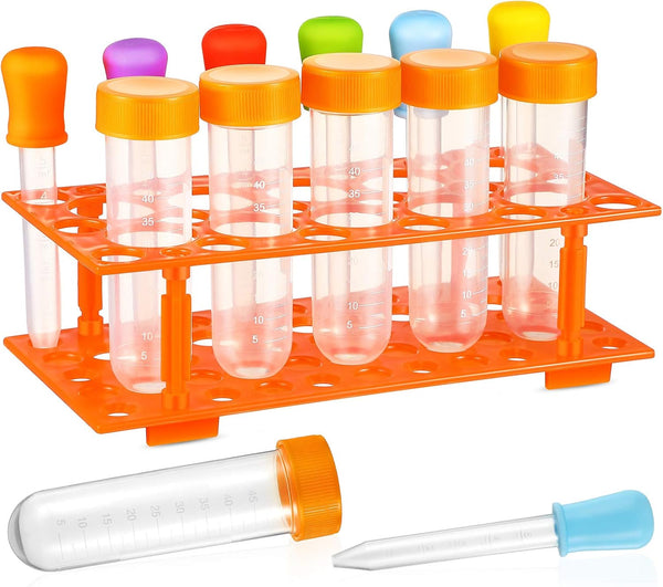 Weewooday 12 Pieces Jumbo Test Tubes with Stand Set, Multi-Color, Ages 3 and Above