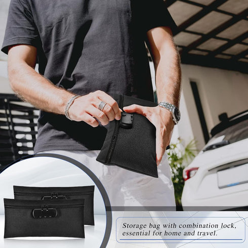 6 11 5.5 Inches LEIFIDE Pcs Money Bag with Lock and Zipper x Lockable Storage Bag Cash Accessories Pouch for Storing