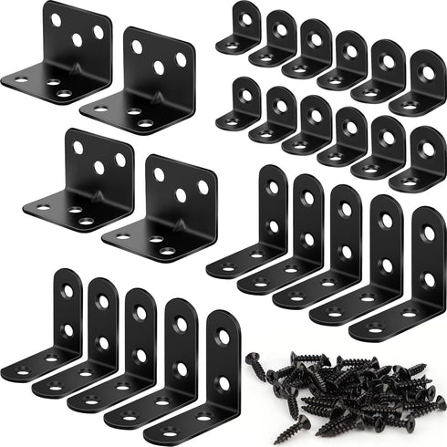 FATLODA 26PCS L Bracket Corner Brace Kit, 3 Sizes Stainless Steel L Brackets