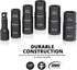 02287B 6-Pc 1/2-Inch-Drive Set, 10 Set, 3-Inch 6-Point, 19 21mm NEIKO Impact Socket SAE & Metric Sizes, Thin Wall Wheel