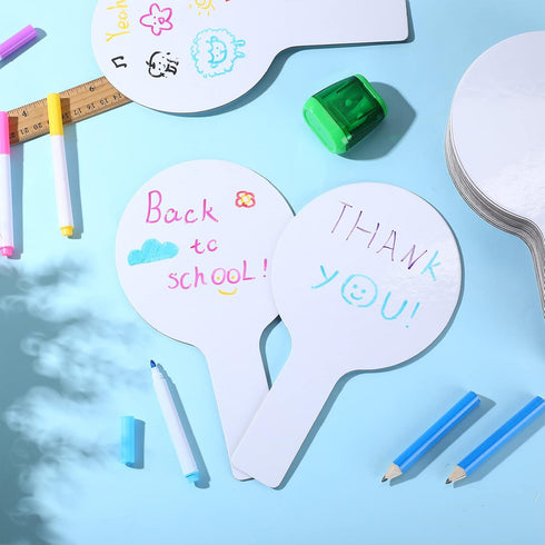 Zhehao Dry Erase Answer Paddles, 12 Pieces, Mini Handheld Double-Sided Boards for Christmas Games Party