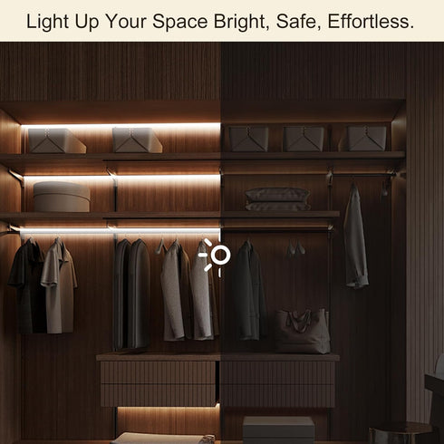 3.3FT Closet, ZSLAIFU Battery Powered LED Strip Lights, COB LED Strip Light, Battery Operated LED Lights, White LED