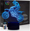 Comiwe Motocross 3D Illusion Night Light Toy,16 Colours Change Smart Touch & Remote