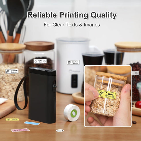 Label Maker Machine with Tape, P21 Portable Bluetooth Label Printer, Wireless Mini Label Makers for Organizing Storage