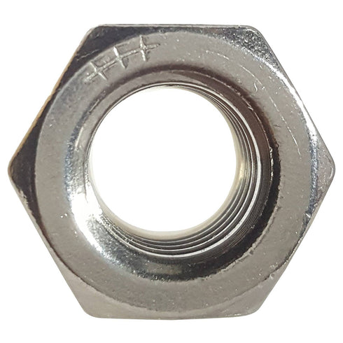 Fastenere #12-24 (100-Pack) 18-8, Nylon Insert Hex Lock Nuts - Stainless Steel Plain Finish, Corrosion-Resistant