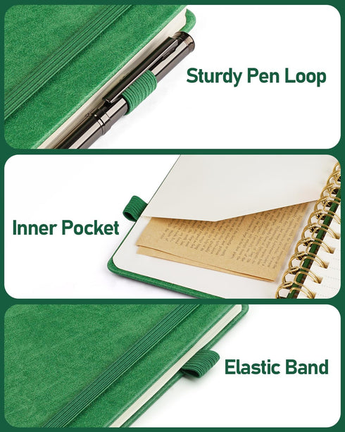 WEMATE Password Book - Alphabetical Tabs, Spiral Password Keeper for Seniors, Internet Password Notebook, 4.7''x 6''