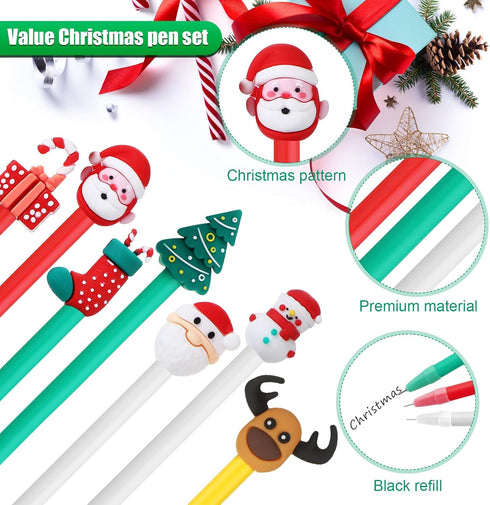 Zonon 36 Pieces Christmas Gel Ink Pen Set, Novelty Rollerball Pens with Christmas Characters