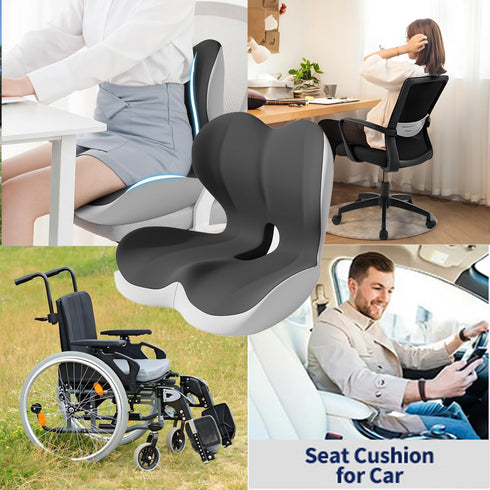 Mogdeker L-Shaped Seat Cushion for Long Sitting,Memory Foam Ergonomic Back Support Driving Seat Cushion for Back