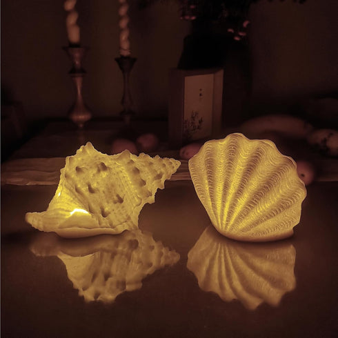 Conch Shell Night Lights USB Powered LED Night Light Sea Shell Lamps Beach Themed Seashell Decor Nightlights for Kids