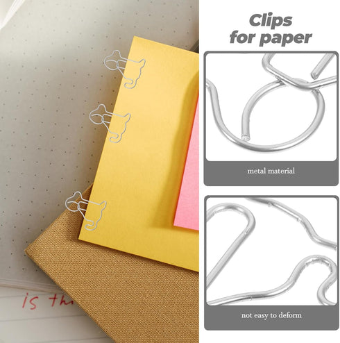 LALAFINA 50pcs Dog Paper Clips, Fun Animal Bookmark Clips for Office Supplies