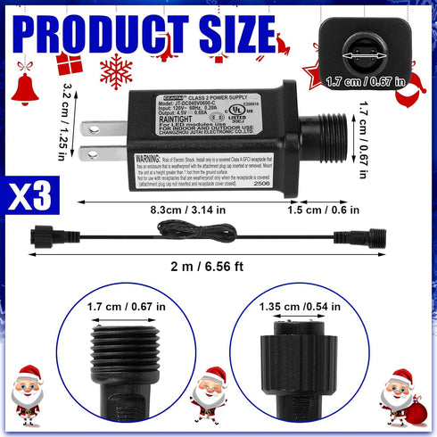 Flutesan 3 4.5v 2m 2 Ip44 Pcs LED Controller with Extension Cable Class Power Supply LED Replacement Controller Low