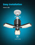 80W 8000LM, 360 Bulb (1 Pack) Motion Sensor Garage Light Deformable LED Shop Light with Remote Control and Detection