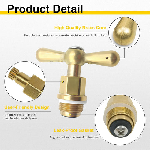 Dtructiew PK1100 PK1100 PP806-15 Brass Faucet Stem & Bonnet Replacement Kit for Arrowhead Hose Bibs, Hose Bib Valve