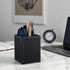 KINGFOM PU Leather Square Pens Pencils Holder - Desktop Organizer Case (Black)