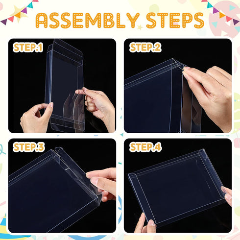 Sintuff 100 Pcs Clear Box for Greeting Cards - 5.39 x 7.36 x 1 Inches Plastic Storage for Photos