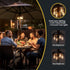 Bulbs 10 (1 Pack) Patio Umbrella Light with Remote Control, Rechargeable Cordless LED Edison Pole Light with Brightness