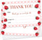 Zwsrplo Strawberry Kids Thank You Cards Fill In the Blank, 20 Thank You