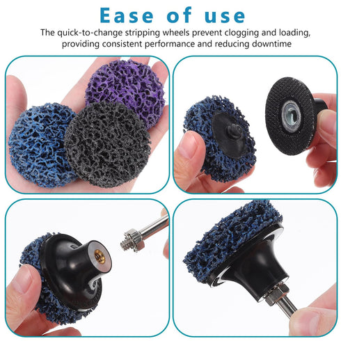 31 2 Inch 1/4" Pcs Quick to Change Easy to Strip Discs - Sanding Discs with Pad Holder - Paint Stripping Wheel