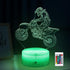 xiyumygs 3D Motorcycle Night Light, LED Illusion Lamp with Color Changing Base, Motocross