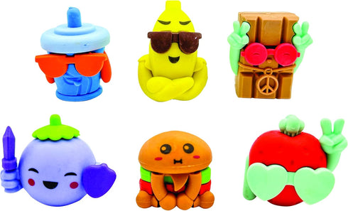 Raymond Geddes 3D Snack Attack Eraser Toppers - 48 Colorful Small Pencil Toppers for Kids