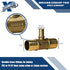 1 inch X 1 inch X 1/2 inch Pex Tee, Pex B Pipe Crimp Fittings, Brass, 10 Pieces