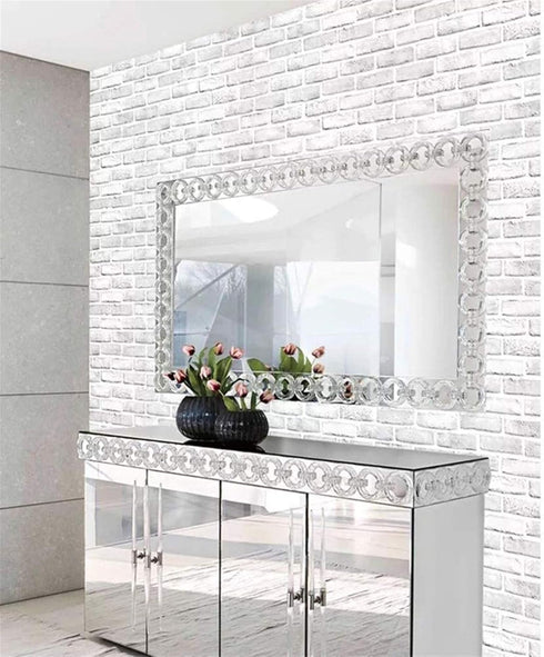 Yancorp 10ft White Gray Brick Wallpaper, Peel and Stick Vinyl Wrap, Self-Adhesive Contact Paper