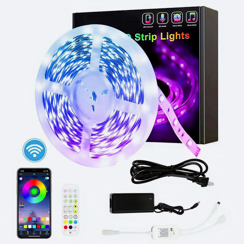 YI LIGHTING Smart Wi-Fi RGB LED Strip Lights, Music Synced, Color Changing with Remote,