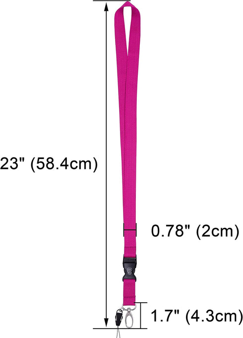 Wisdompro Office Lanyard, 5 Pack 23 inch Quick Release Neck Strap with Detachable Buckle, Assorted Colors