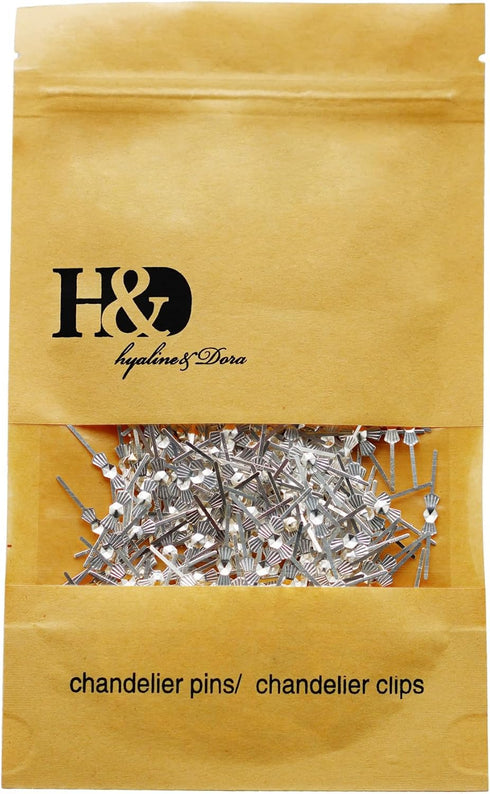 300pcs (33mm, H&D HYALINE & DORA H&D Chrome Bow Tie Clips Metal Butterfly Clips for Fastening Crystals, Chandelier