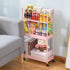 KINGRACK 3-Tier Rolling Utility Cart with Wheels, Metal Slim Storage Organizer for Kitchen, Office, Pink