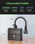 3 15A 1/2HP, 100 BN-LINK Outdoor Light Timer, Waterproof Plug-in Dusk-to-Dawn Controller with Grounded Outlets