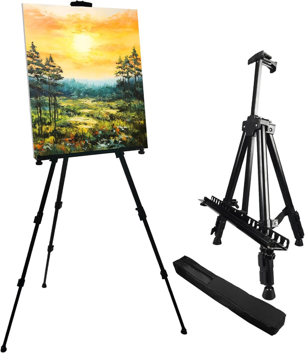 RRFTOK Art Painting Display Easel Stand, Aluminum Metal Adjustable Artist Easels, Height 17 to 66 Inch