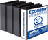 Samsill 3 Inch Economy 3 Ring Binder, Made in the USA, Customizable Clear View Cover, Black, 4 Pack (MP48580)