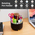 Marbrasse Desk Organizer, 360-Degree Rotating Pen Holder with 5 Compartments for Office, Home, Black