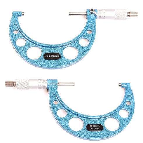 Outside Micrometer 3-4" Measuring Range, Professional Premium Precision Tool 0.0001" Graduation