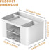 Marbrasse Multi-Functional Pen Organizer with 2 Drawers, 5 Compartments for Desk, Office Art Supplies (White)