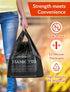 500 Count 12" 6" 22", 15 UMT Plastar Thank You Plastic Bags, x x Mic Black T Shirt Grocery Bags with Handles, Ideal