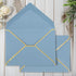 Whaline 50Pcs A7 Invitation Envelopes with Gold Border Dusty Blue Greeting Card Envelopes for Mailing (7.3x5.3 Inch)