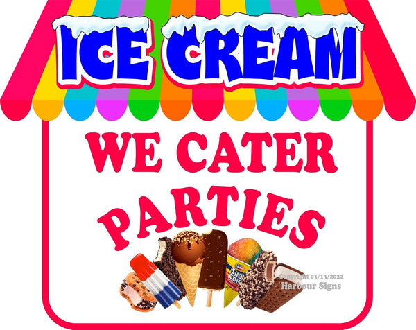 Generic Ice Cream We Cater Parties Decal Concession Food Truck Vinyl Sticker by