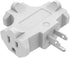 3 Plug Outlet Adapter (T-shaped), Heavy Duty Outlet Extender, Grounded Wall Adapter, Turn 1 to 3 Outlet, White