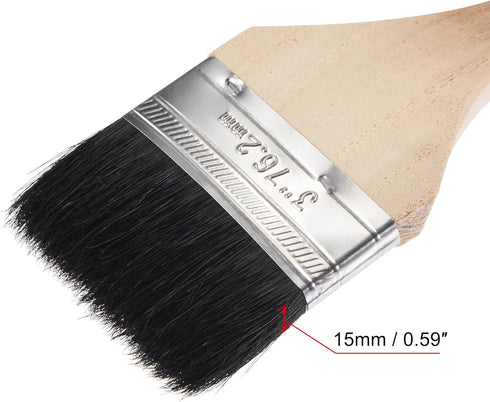 uxcell Bent Radiator Paint Brush: 17" Length, 3" Width Bristle with Long Wood Handle, 4Pcs