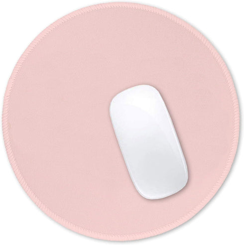 Hsurbtra Premium-Textured Small Round Mouse Pad, 8.7 x 8.7 Inch Pink, Anti-Slip Waterproof Rubber for Office