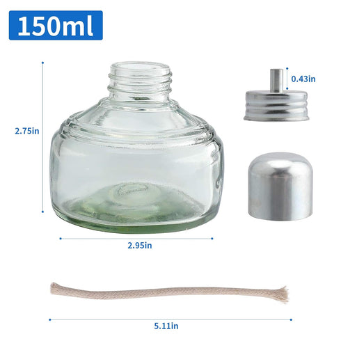Dental Alcohol Lamp Glass Burner with Metal Cap, 150ml Dental Lab Equipment Heating