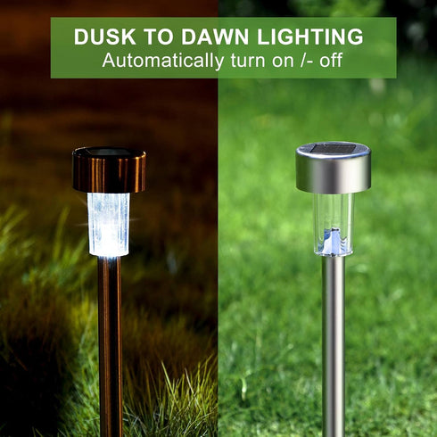 16 Pack Dream Master Solar Lights Outdoor Waterproof, Stainless Steel LED Landscape Lighting, Solar Garden Lights